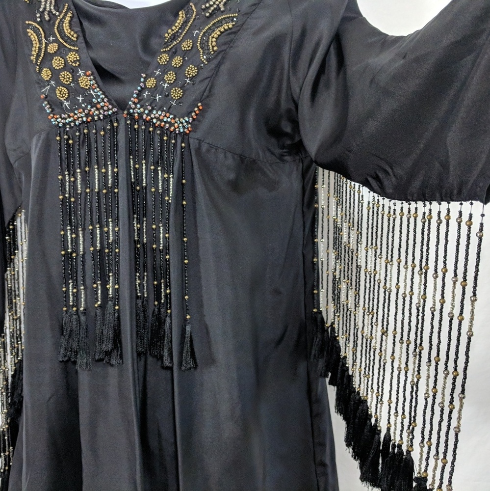 Graeme Black‎ Black Silk Beaded Dress